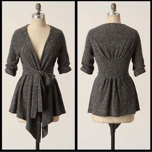 Anthropologie Canary Cardigan with Peplum Wrap Design